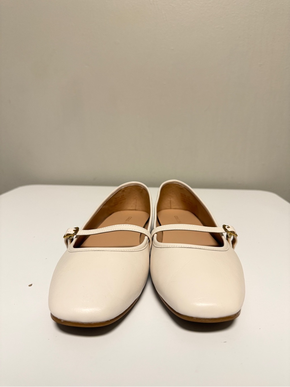 Cole Haan Yelena Mary Jane Ballet Flat, Ivory Leather Shoes Women’s US 8.5 B - Picture 2 of 9